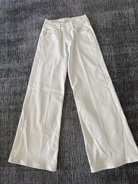 MOTHER Wide-Leg High-Rise Jeans - Cream